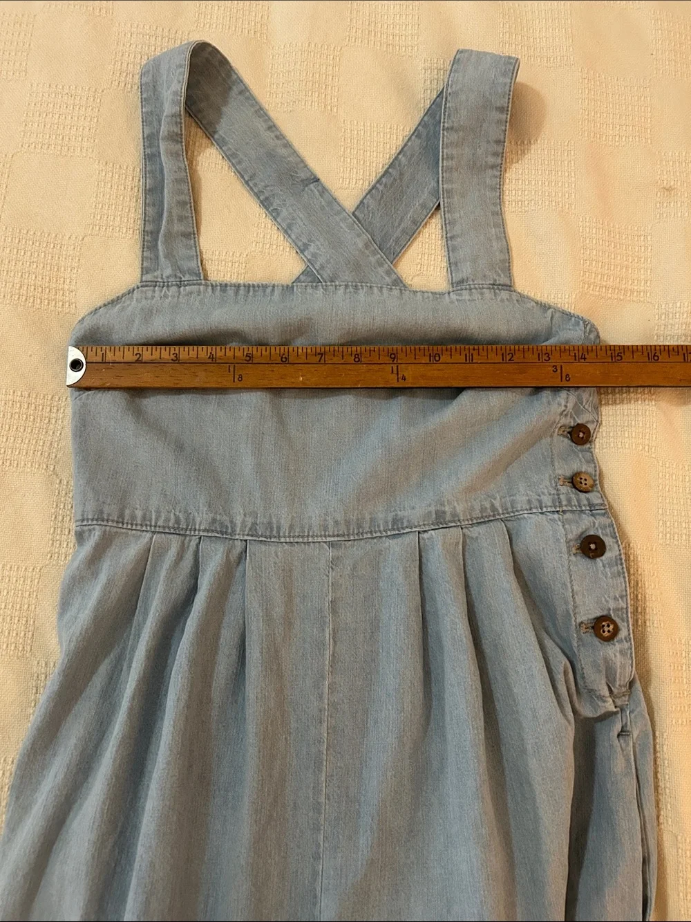 Free People Fara Jumpsuit in a light denim chambray wash size 2